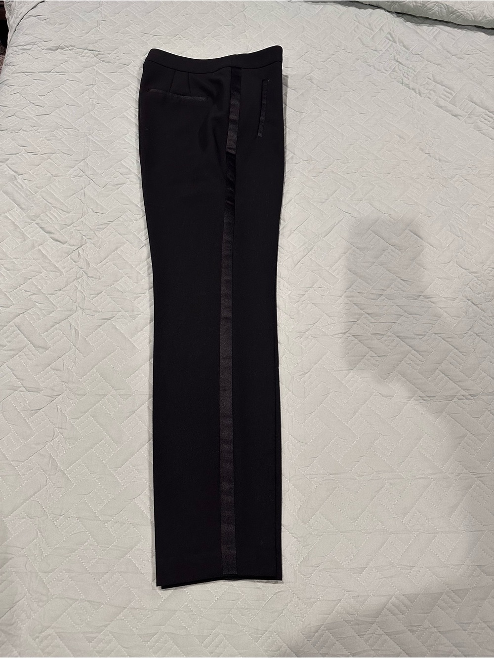 Zara Women’s Black Tuxedo Suit Set Blazer S Pants Satin Trim XS Formal - Picture 12 of 13